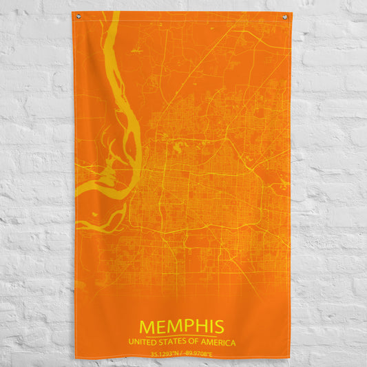 Memphis Orange and Yellow Flag Map