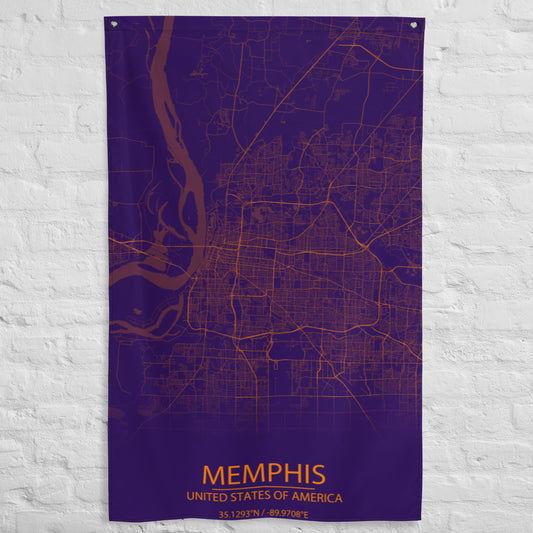 Memphis Purple and Orange Flag Map