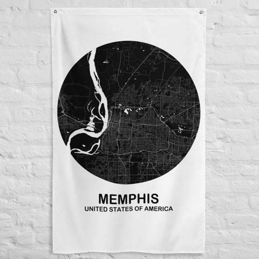 Memphis Circular Black Flag Map