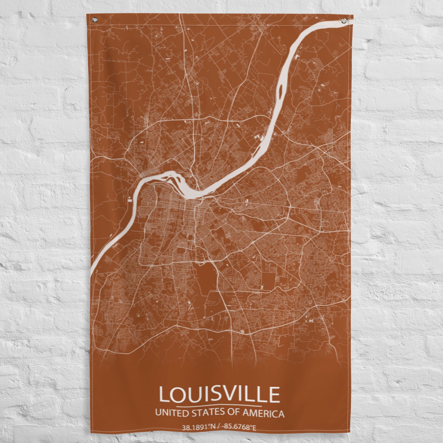 Louisville Brown and White Flag