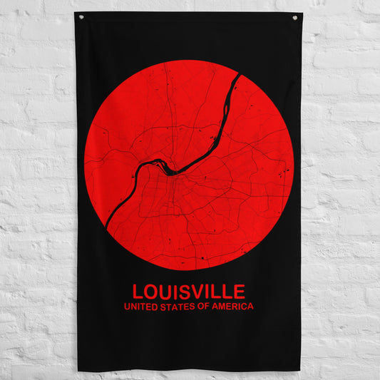 Louisville Circular Red Flag Map