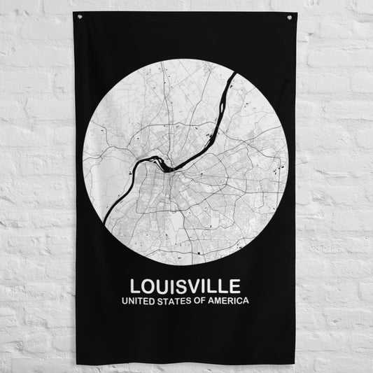 Louisville Circular White Flag Map