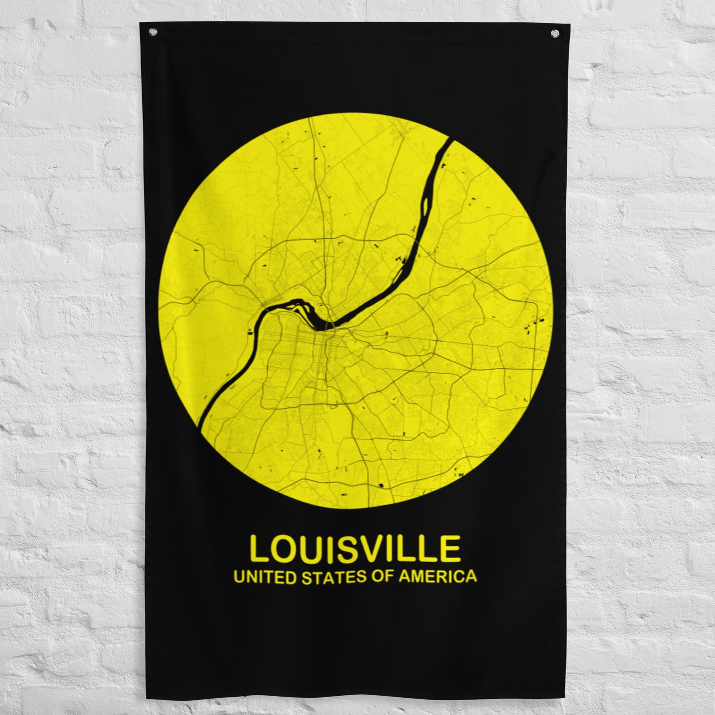 Louisville Circular Yellow Flag Map