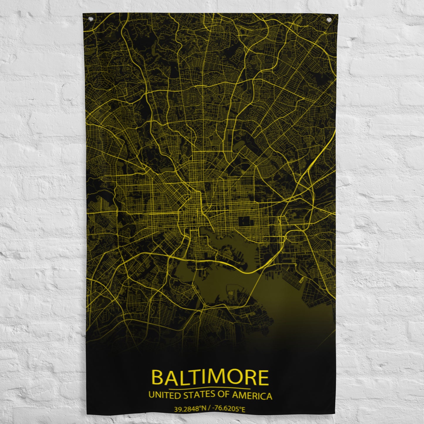 Baltimore Black and Yellow Flag Map