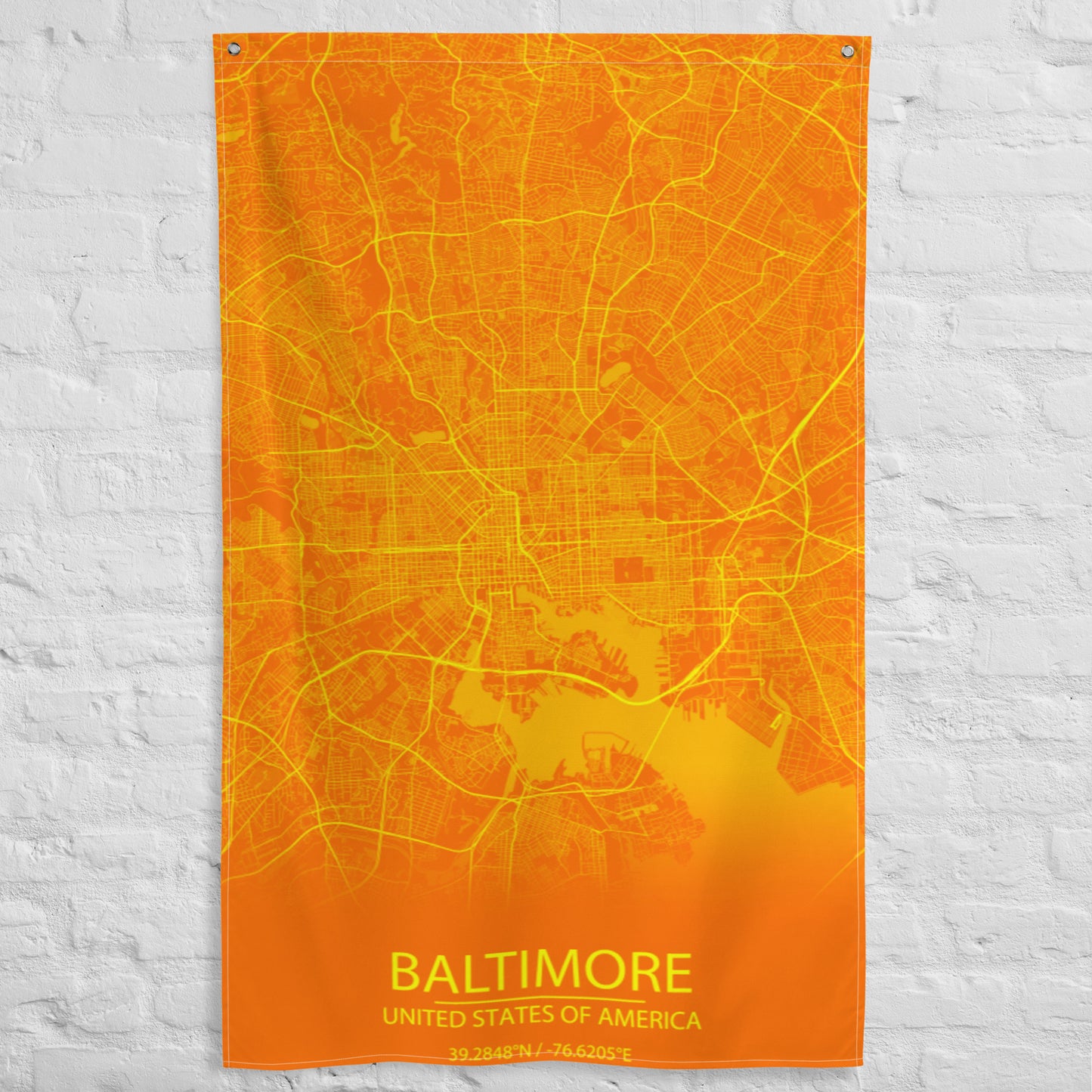 Baltimore Orange and Yellow Flag Map