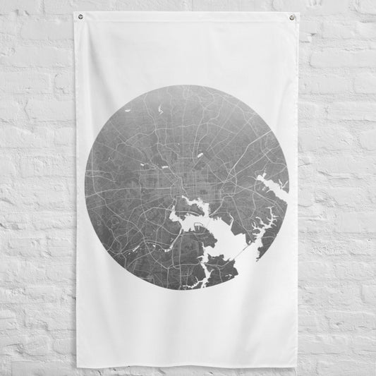 Baltimore Silver on White Flag Map