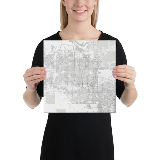 Phoenix White Canvas Map