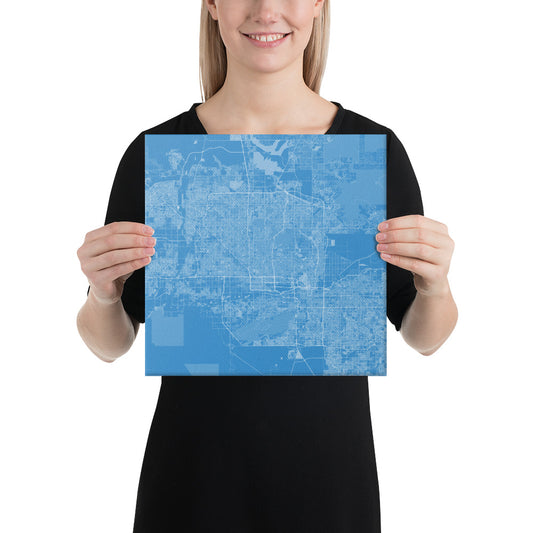 Phoenix Blue and White Canvas Map