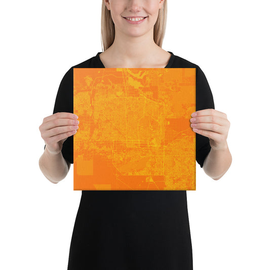 Phoenix Orange and Yellow Canvas Map