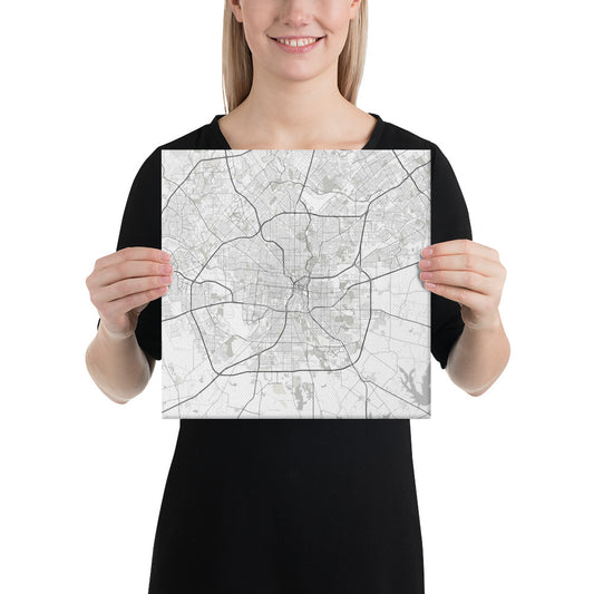 San Antonio White Canvas Map