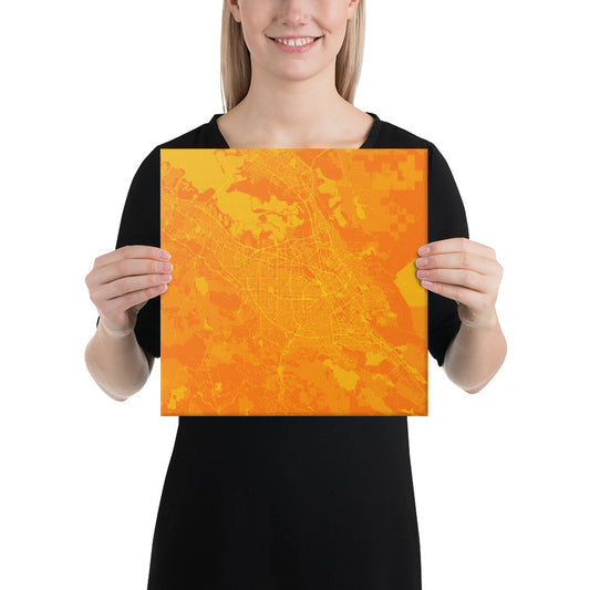 San Jose Orange and Yellow Canvas Map