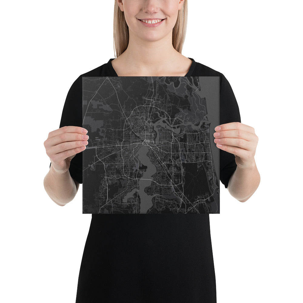 Jacksonville Black Canvas Map