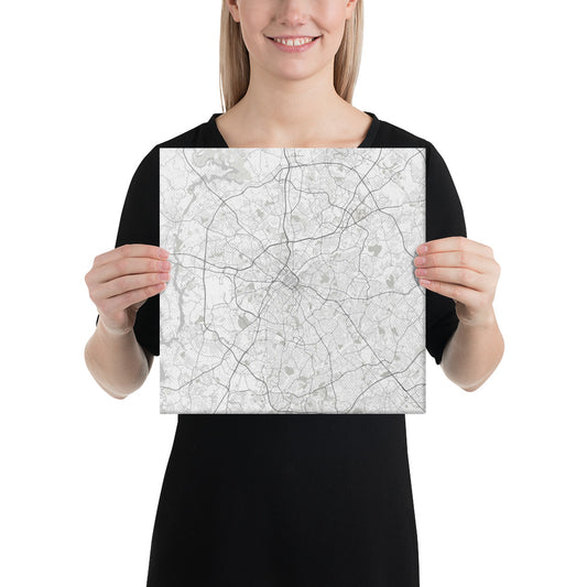 Charlotte White Canvas Map