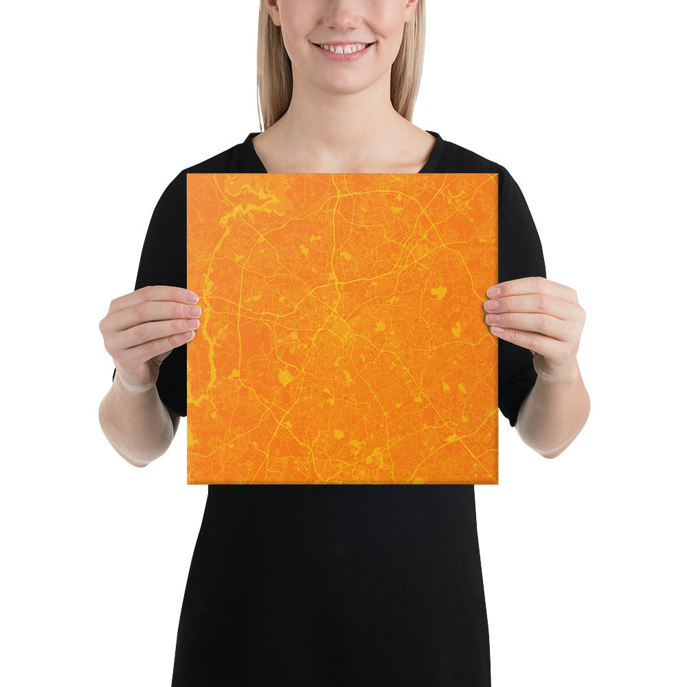 Charlotte Orange and Yellow Canvas Map