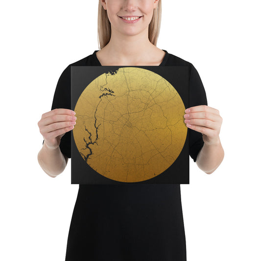 Charlotte Gold on Black Canvas Map