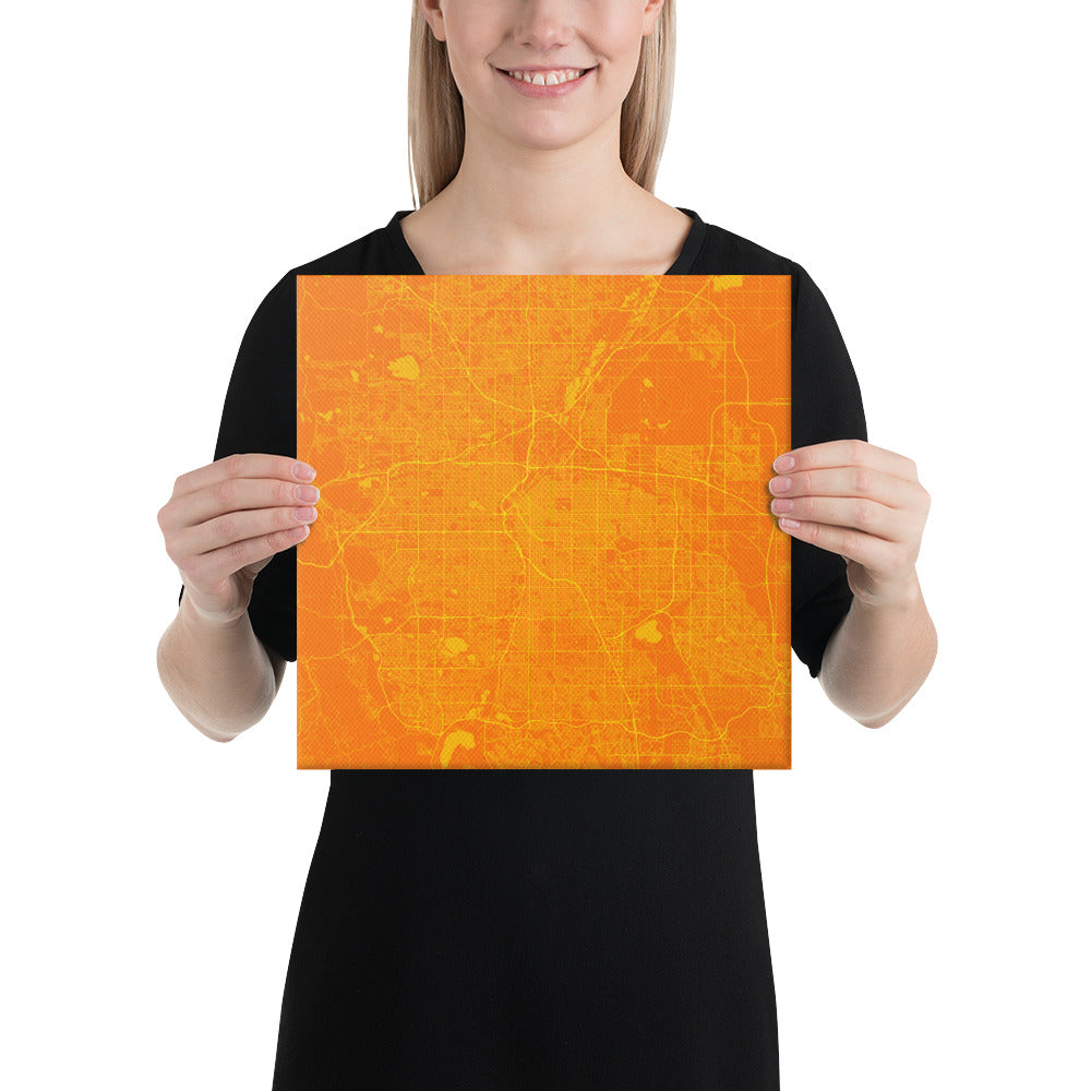 Denver Orange and Yellow Canvas Map