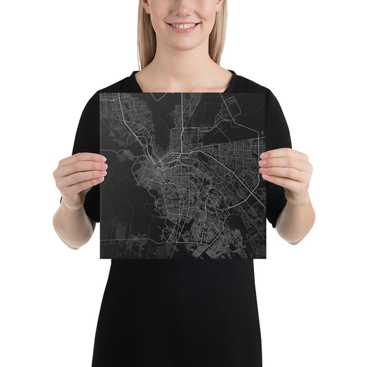 El Paso Black Canvas Map