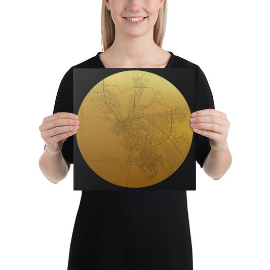 El Paso Gold on Black Canvas Map