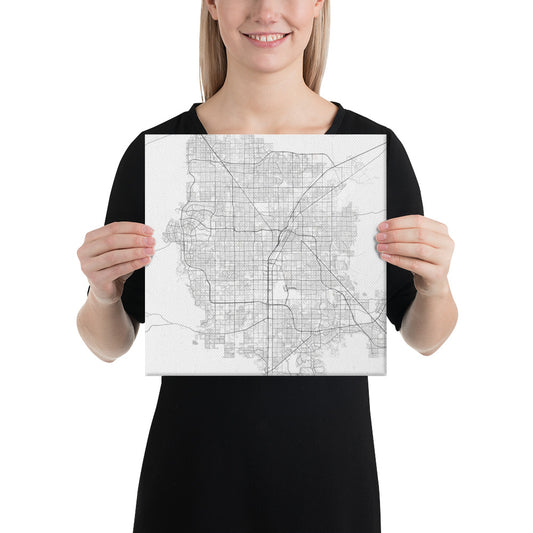 Las Vegas White Canvas Map