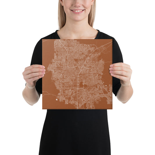 Las Vegas Brown and White Canvas Map