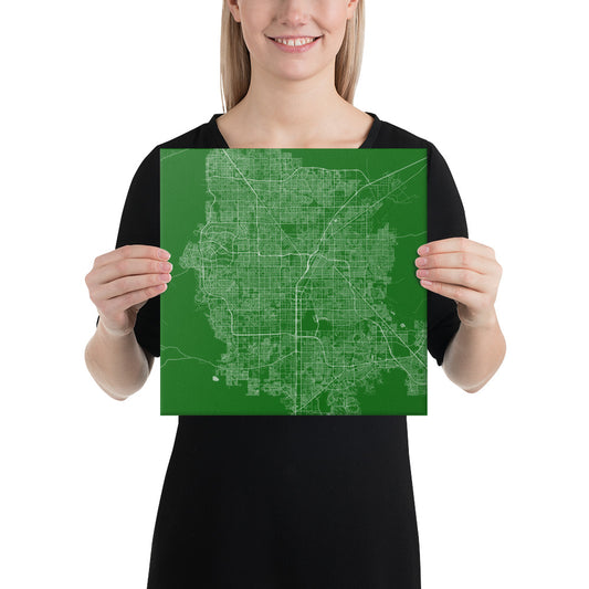 Las Vegas Green and White Canvas Map