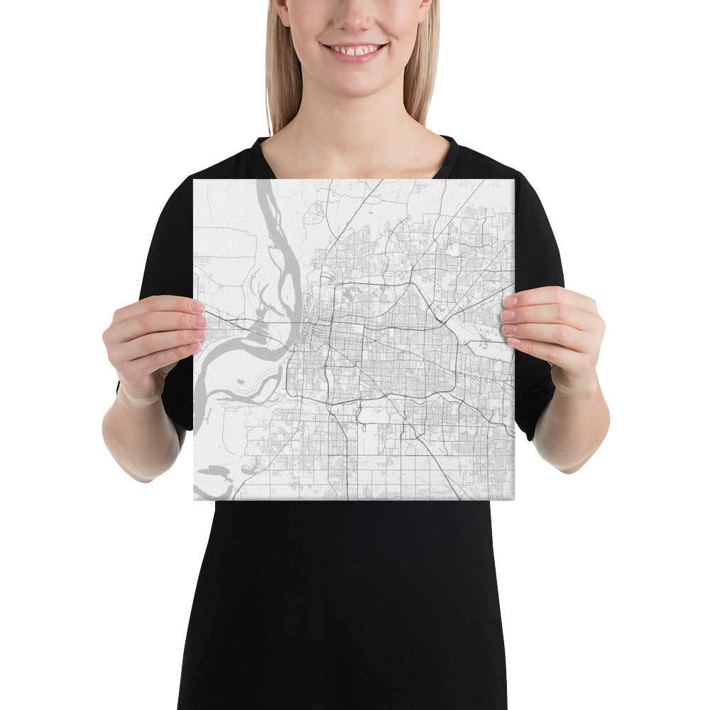 Memphis White Canvas Map