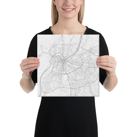 Louisville White Canvas Map