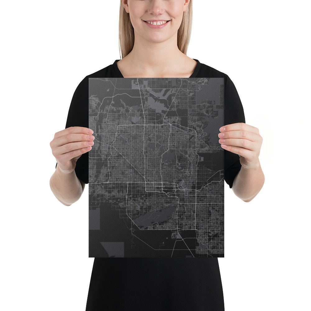 Phoenix Black Canvas Map