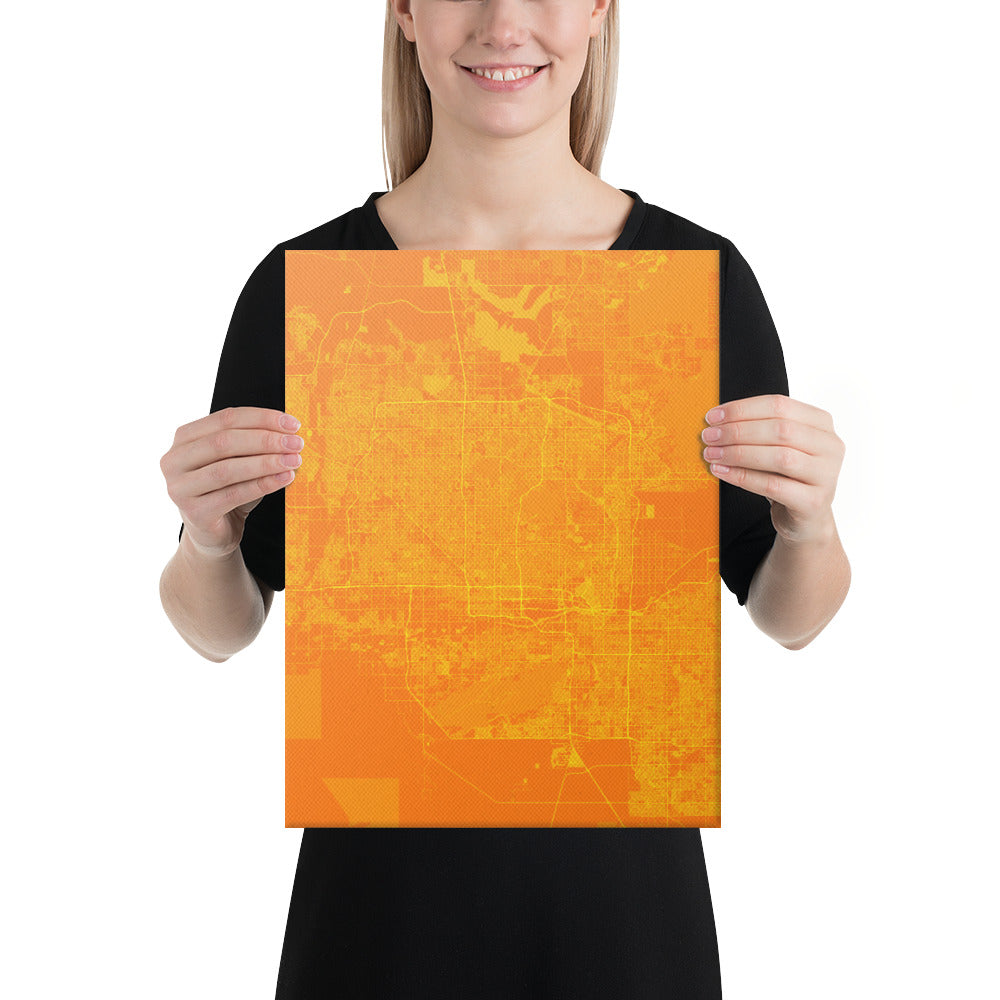 Phoenix Orange and Yellow Canvas Map