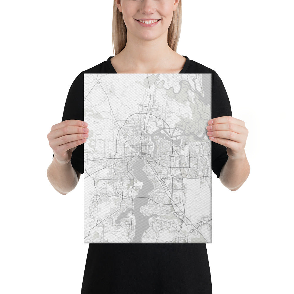 Jacksonville White Canvas Map