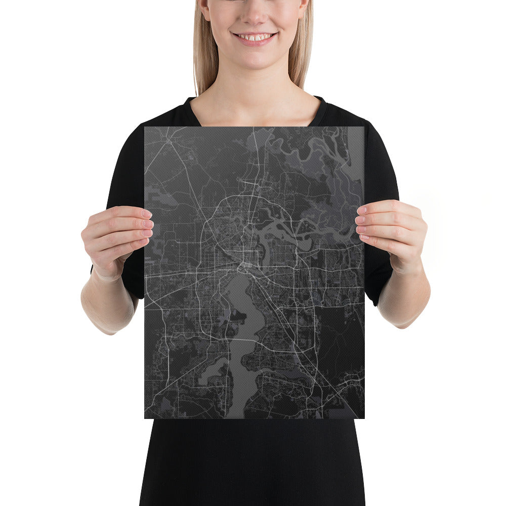 Jacksonville Black Canvas Map