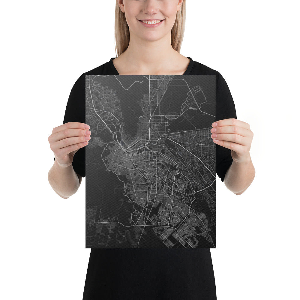 El Paso Black Canvas Map