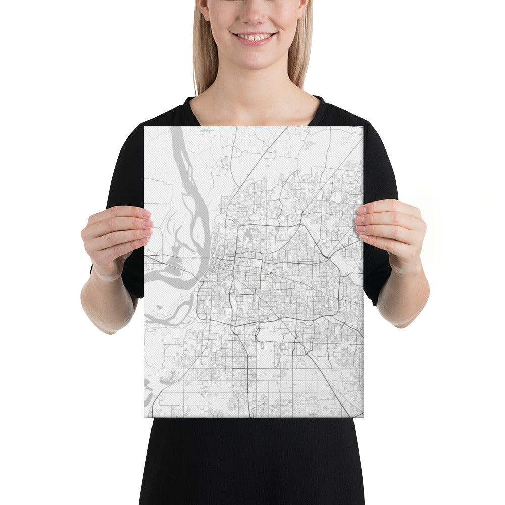 Memphis White Canvas Map