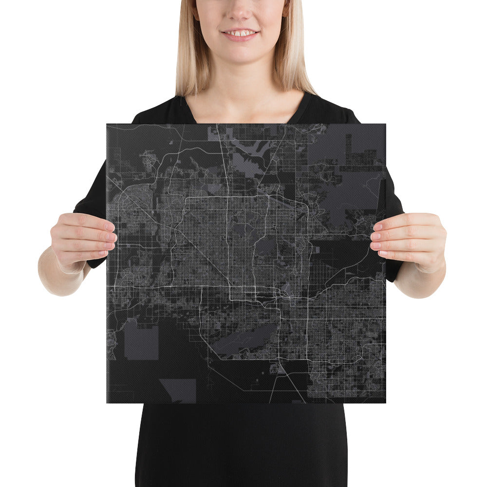 Phoenix Black Canvas Map