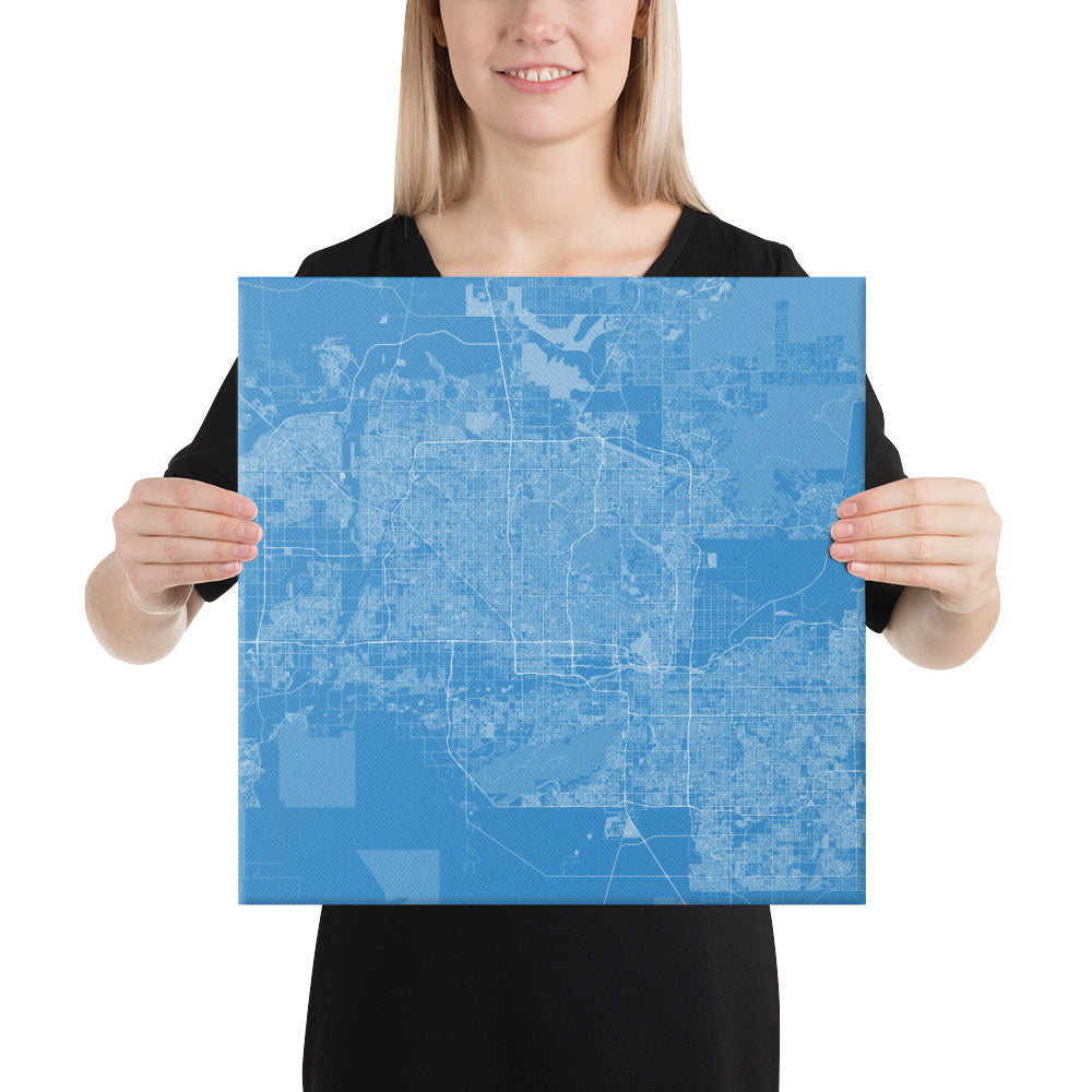 Phoenix Blue and White Canvas Map