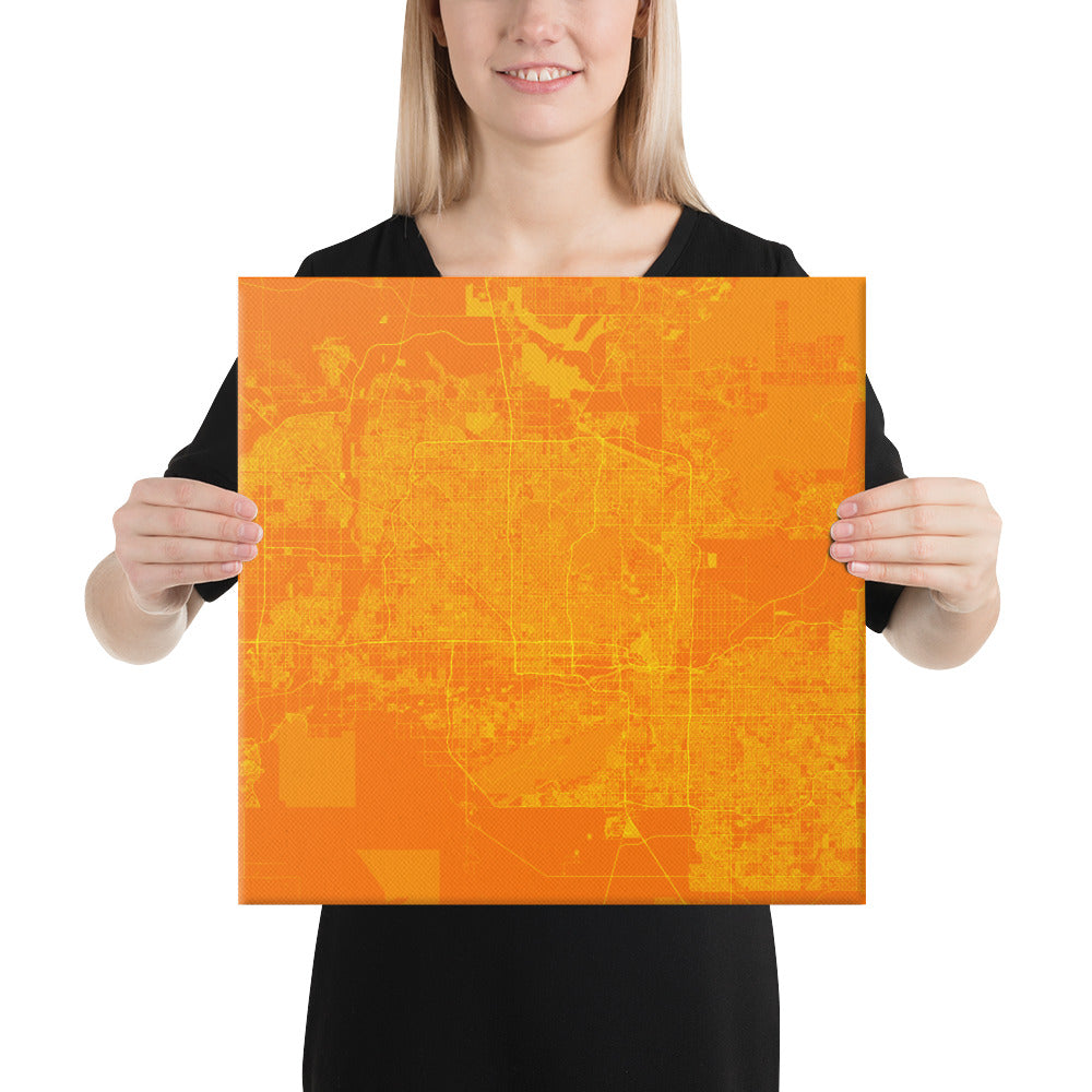 Phoenix Orange and Yellow Canvas Map