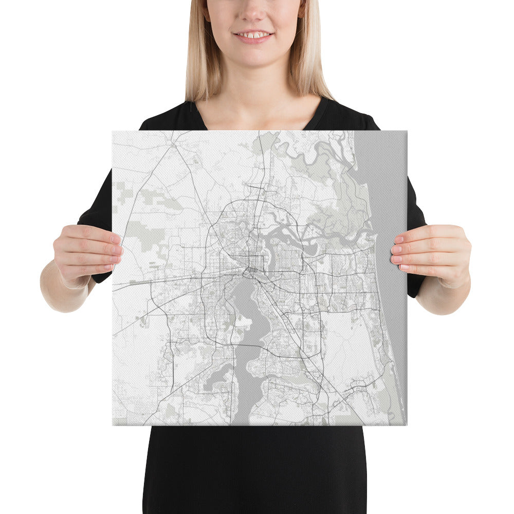 Jacksonville White Canvas Map