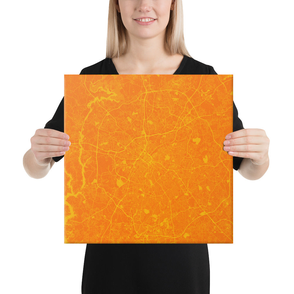 Charlotte Orange and Yellow Canvas Map