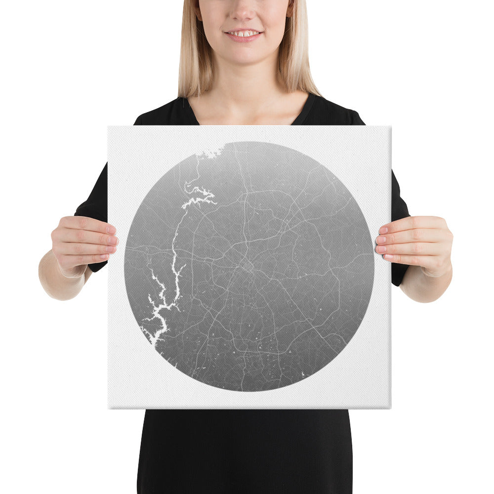 Charlotte Silver on White Canvas Map