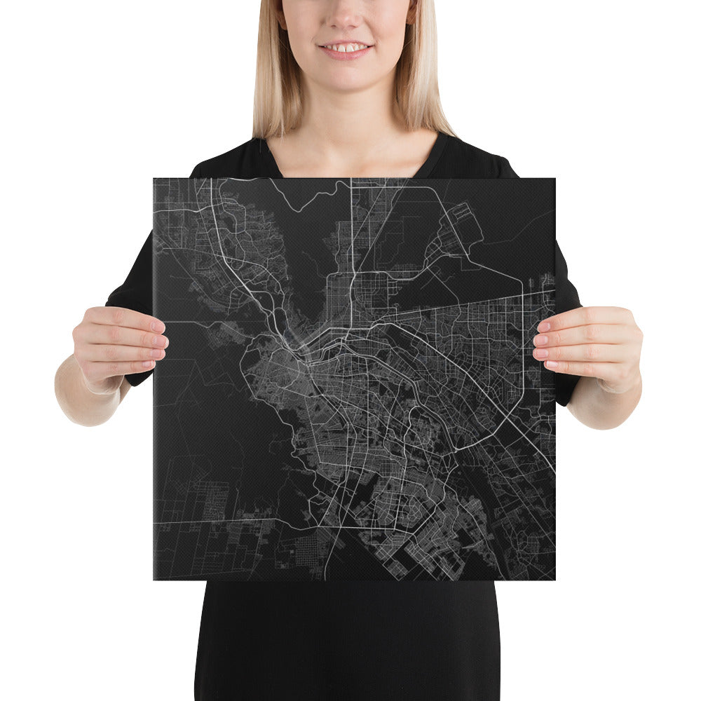 El Paso Black Canvas Map