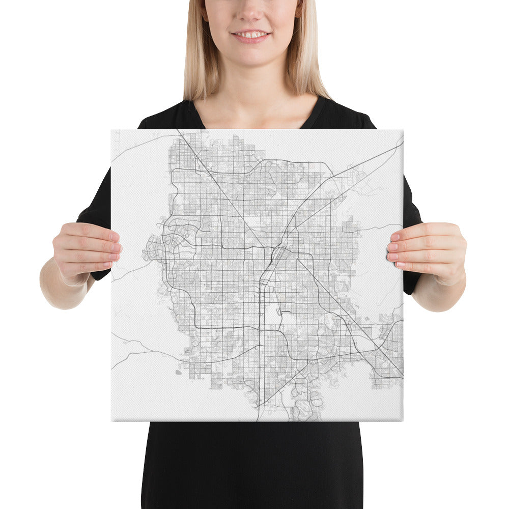 Las Vegas White Canvas Map