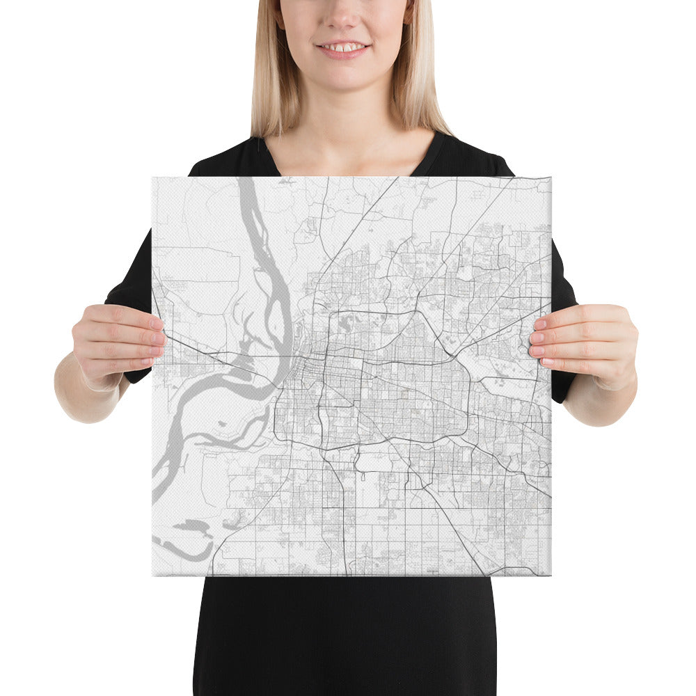 Memphis White Canvas Map