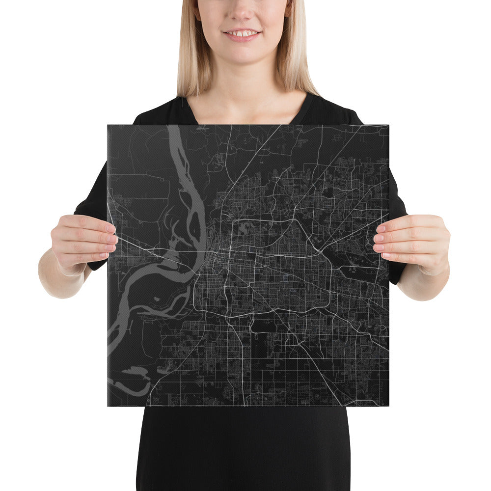 Memphis Black Canvas Map