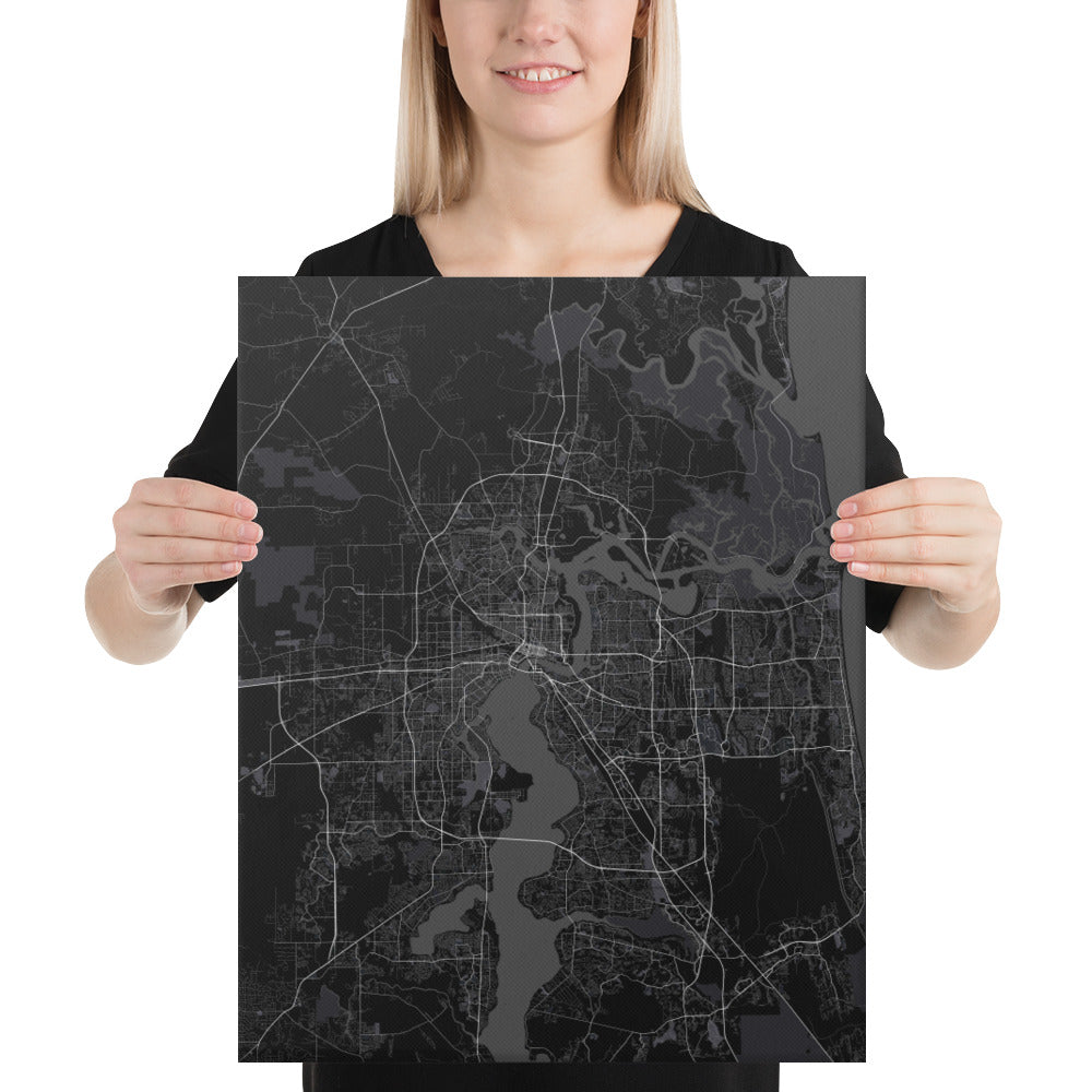 Jacksonville Black Canvas Map