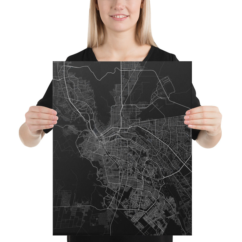 El Paso Black Canvas Map