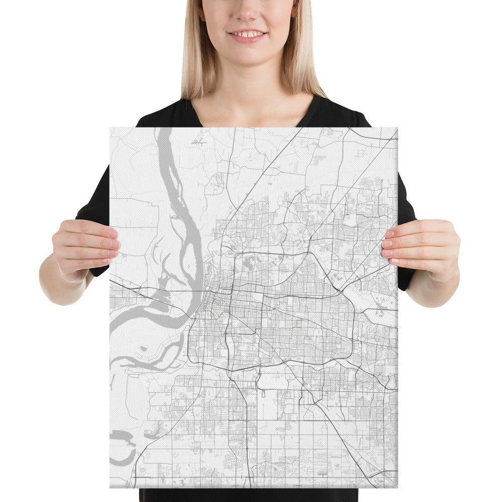 Memphis White Canvas Map