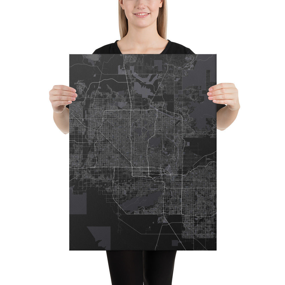 Phoenix Black Canvas Map