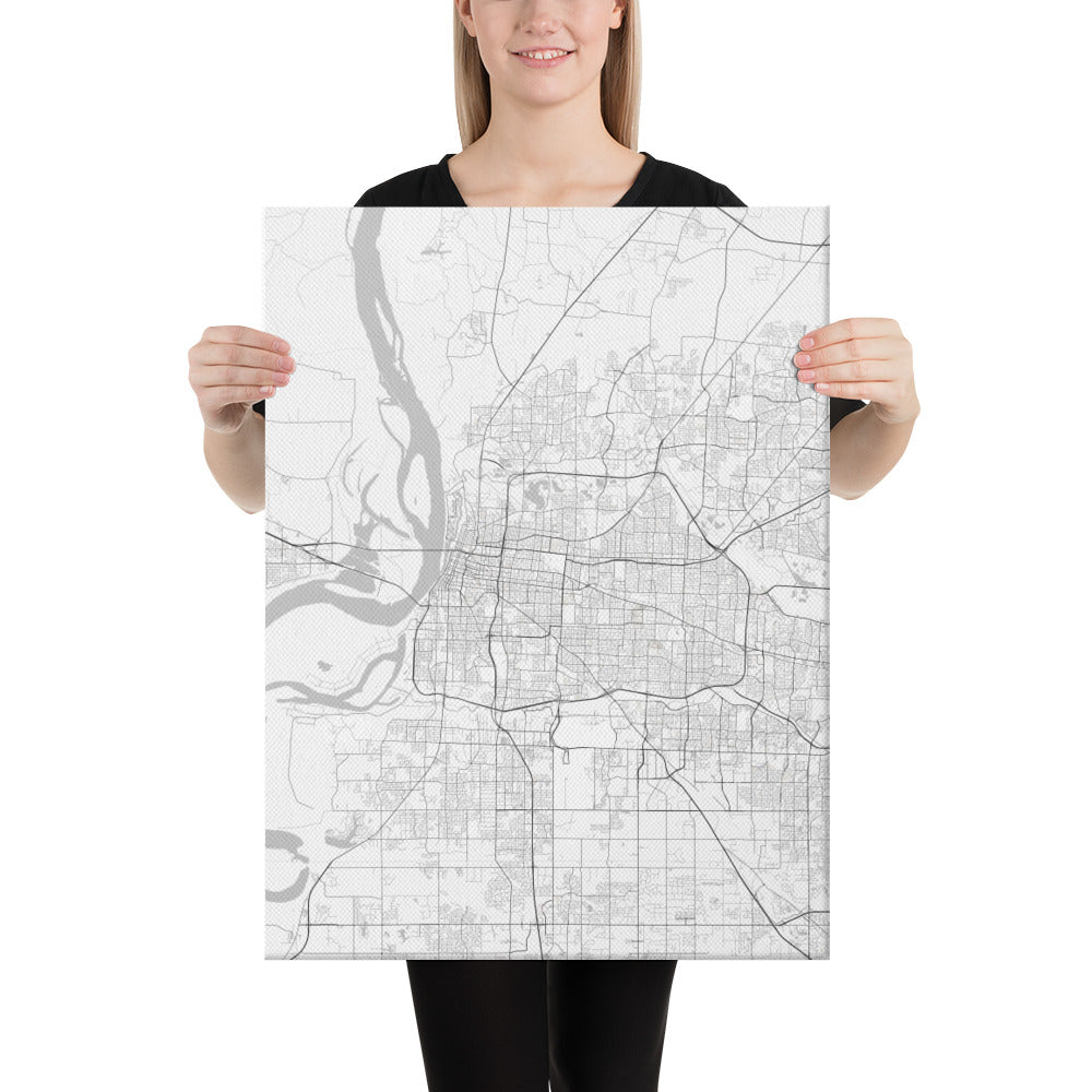 Memphis White Canvas Map