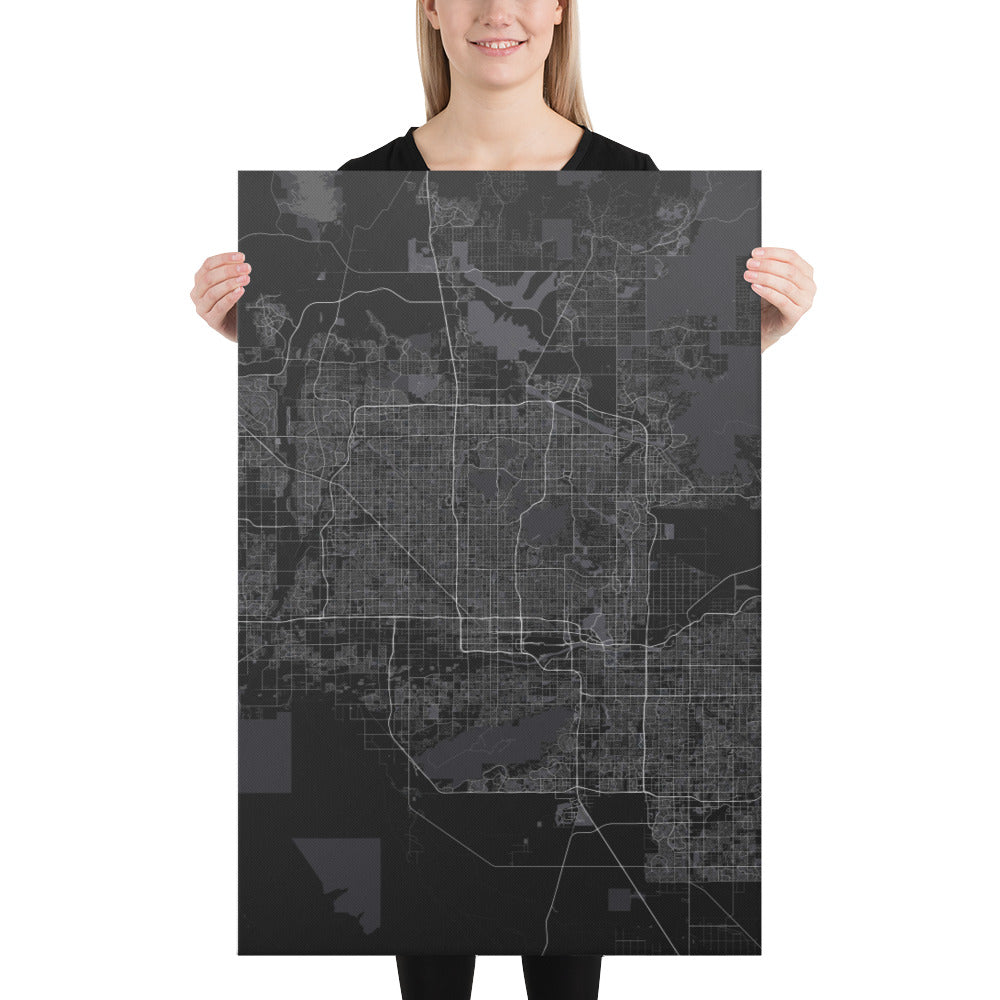 Phoenix Black Canvas Map