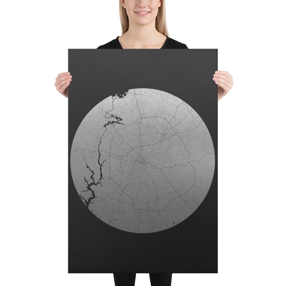 Charlotte Silver on Black Canvas Map